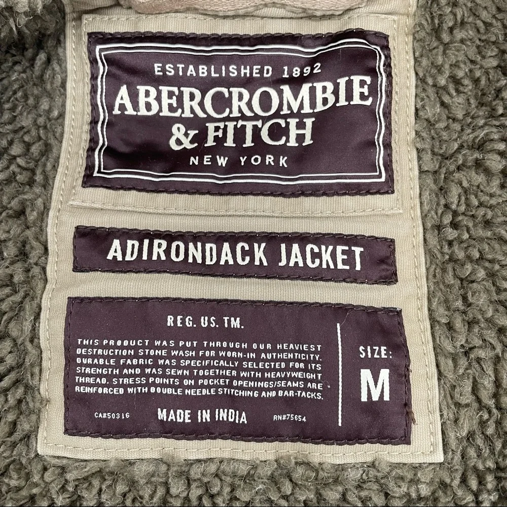Vintage Abercrombie & Fitch Adirondack Sherpa Lined Work Jacket Coat Mens Medium - Picture 4 of 12